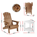 Gardeon Outdoor Table and Chairs HDPE Folding Adirondack Beach Chair Patio Furniture