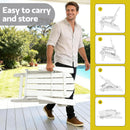 Gardeon Outdoor Table and Chairs HDPE Folding Adirondack Beach Chair Patio Furniture White
