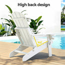 Gardeon Outdoor Table and Chairs HDPE Folding Adirondack Beach Chair Patio Furniture White