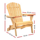 Gardeon Adirondack Outdoor Chairs Wooden Beach Chair Patio Furniture Garden Natural