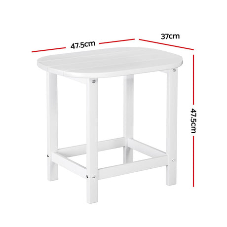 Gardeon Outdoor Coffee Side Table HDPE Desk Patio Furniture Camping Garden White