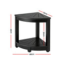 Gardeon Outdoor Coffee Side Table HDPE Desk Corner Shower Stool Bench Seat with Storage Shelf Black