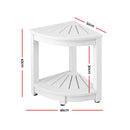 Gardeon Outdoor Coffee Side Table HDPE Desk Corner Shower Stool Bench Seat with Storage Shelf White