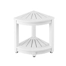 Gardeon Outdoor Coffee Side Table HDPE Desk Corner Shower Stool Bench Seat with Storage Shelf White