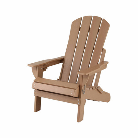 Gardeon Folding Sun Lounger Adirondack Chair Outdoor Lounge Setting HDPE Recliner Footrest Khaki