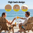 Gardeon Folding Sun Lounger Adirondack Chair Outdoor Lounge Setting HDPE Recliner Footrest Khaki