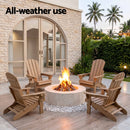 Gardeon Folding Sun Lounger Adirondack Chair Outdoor Lounge Setting HDPE Recliner Footrest Khaki