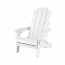 Gardeon Folding Sun Lounger Adirondack Chair Outdoor Lounge Setting HDPE Recliner Footrest White