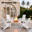 Gardeon Folding Sun Lounger Adirondack Chair Outdoor Lounge Setting HDPE Recliner Footrest White