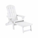 Gardeon Folding Sun Lounger Adirondack Chair Outdoor Lounge Setting HDPE Recliner Footrest White