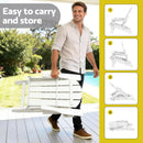 Gardeon Outdoor Chairs Folding Adirondack Beach Chair HDPE Sun Lounge Patio Furniture Garden White