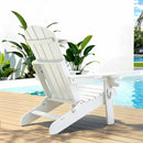 Gardeon Outdoor Chairs Folding Adirondack Beach Chair HDPE Sun Lounge Patio Furniture Garden White