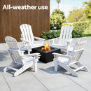 Gardeon Outdoor Chairs Folding Adirondack Beach Chair HDPE Sun Lounge Patio Furniture Garden White