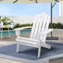Gardeon Adirondack Outdoor Chairs Wooden Beach Chair Patio Furniture Garden White
