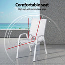 Gardeon 7PCS Outdoor Dining Set Table and Chairs Patio Garden Furniture Steel