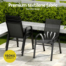 Gardeon 7PC Outdoor Dining Set Table and Chairs Patio Furniture Bistro Set Garden Black