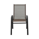 Gardeon 6PC Outdoor Dining Chairs Stackable Lounge Chair Patio Furniture Brown