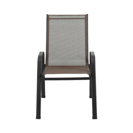 Gardeon 6PC Outdoor Dining Chairs Stackable Lounge Chair Patio Furniture Brown