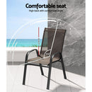 Gardeon 6PC Outdoor Dining Chairs Stackable Lounge Chair Patio Furniture Brown