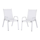Gardeon 2PC Outdoor Dining Chairs Stackable Lounge Chair Patio Furniture White