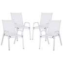 Gardeon 4PC Outdoor Dining Chairs Stackable Lounge Chair Patio Furniture White