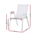 Gardeon 6PC Outdoor Dining Chairs Stackable Lounge Chair Patio Furniture White