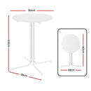 Gardeon Outdoor Bar Table Round Folding Desk Top 109cm Patio Furniture White