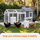 Giantz 20L X2 Chicken Feeder Waterer Set Automatic Poultry Dispenser Metal Stand
