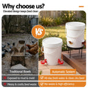 Giantz 20L X2 Chicken Feeder Waterer Set Automatic Poultry Dispenser Metal Stand