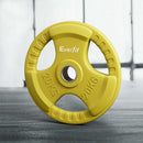 Everfit Weight Plates Olympic 20kg Dumbbell Barbell Plate Weight Lifting Home Gym Yellow