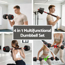 Everfit 20kg Adjustable Dumbbell Barbell Set Weight Plates Home Workout