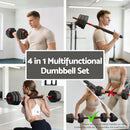 Everfit 40kg Adjustable Dumbbell Barbell Set Weight Plates Home Workout