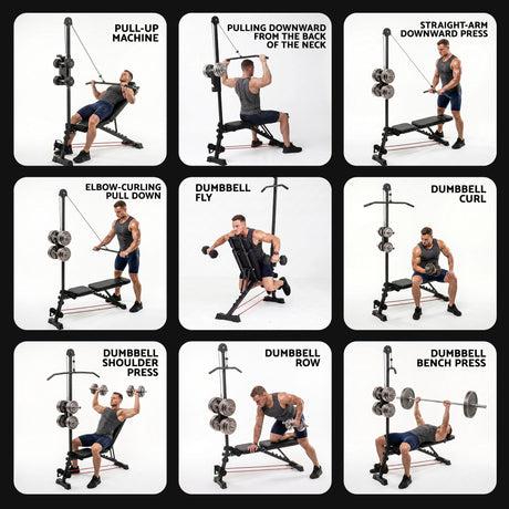 Everfit Adjustable Weight Bench Foldable Multi-Function Weight Bench