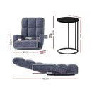 Artiss Floor Sofa Chair & Coffee Table Set, Swivel Lounge Recliner Side Tables