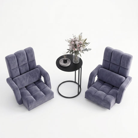 Artiss Floor Sofa Chair & Coffee Table Set, Swivel Lounge Recliner Side Tables