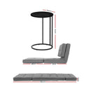 Artiss Single Sofa Bed and Side Table Set, Adjustable Recliner Narrow End Table