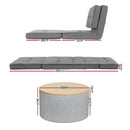 Artiss Recliner Adjustable Floor Chaise Lounge & Ottoman Foot Rest Grey Set