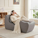 Artiss Chaise Lounge Chair Ergonomic S-Curve Floor Lounger Boneless Lounge Chairs Grey