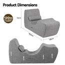 Artiss Chaise Lounge Chair Ergonomic S-Curve Floor Lounger Boneless Lounge Chairs Grey