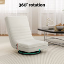 Artiss 2XFloor Chair Lounge Sofa Swivel Foldable Linen White