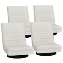 Artiss 4XFloor Chair Lounge Sofa Swivel Foldable Linen White