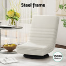 Artiss 4XFloor Chair Lounge Sofa Swivel Foldable Linen White