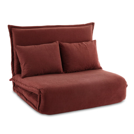 Artiss Floor Lounge Sofa Bed Foldable 2 Seater Orange