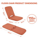 Artiss Floor Chair 5 Position Adjustable Orange Lazy Sofa for Living Room Bedroom