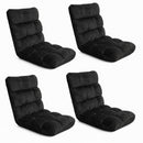 Artiss 4X Lounge Sofa Bed Flannel Fabric Black