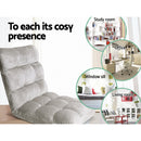 Artiss 2X Lounge Sofa Bed Flannel Fabric Grey