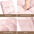 Artiss 2PCS Floor Lounge Sofa Bed Flannel Fabric Pink