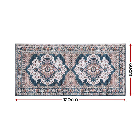 Artiss 60 x 120 cm Washable Runner Area Rug No Hard Glue Quilt-Like Soft for Home Decor, 0.5cm Ultra-Thin Pet Friendly Bohemian Medallion Bedroom Carpet