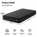 Giselle King Single Cooling Memory Foam Mattress Medium Firm with Gel Comfort 30cm