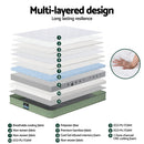 Giselle 25cm Memory Foam Mattress Dual Layer Zipper Cover Cool Charcoal Foam Mattresses Queen